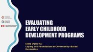 Laying the Foundation in Community-Based Evaluation