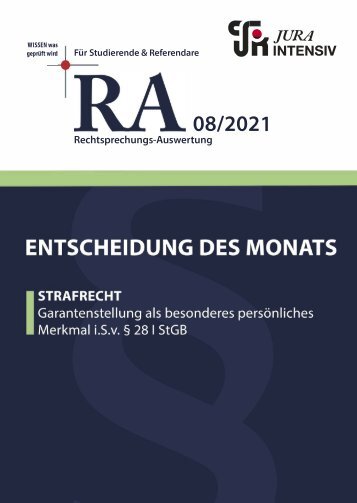 RA 08/2021 - Entscheidung des Monats