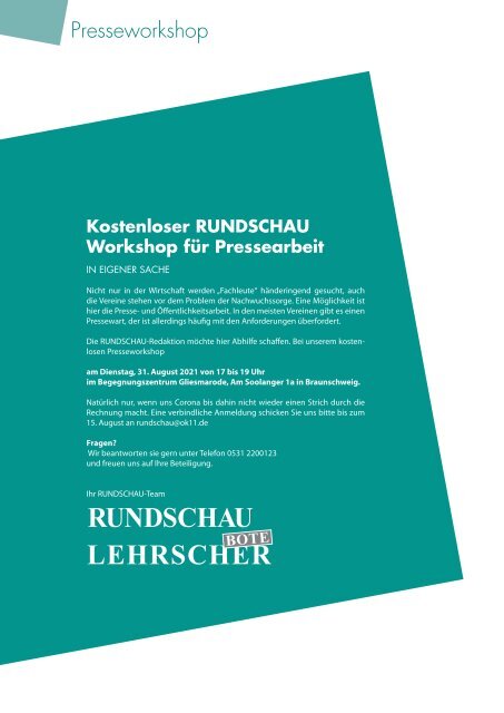 Vereinsbroschüre 2021 Wendeburg