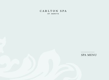 spa MENU - Carlton Hotel St. Moritz