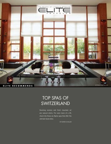 TOP SPAS OF SWITZERLAND - Elite Traveler