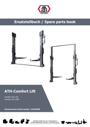 ATH-Heinl ERSATZTEILBUCH SPARE PARTS BOOK Comfort Lift 2.50, 2.50X
