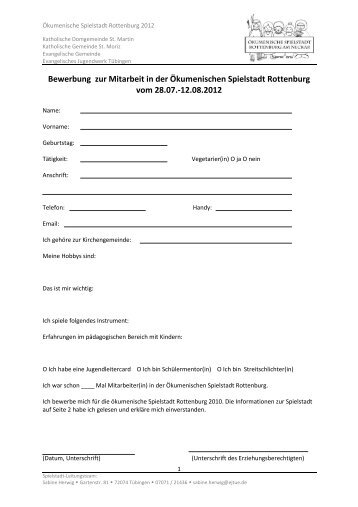 2012 Bewerbung SpRo - Evangelisch in Rottenburg