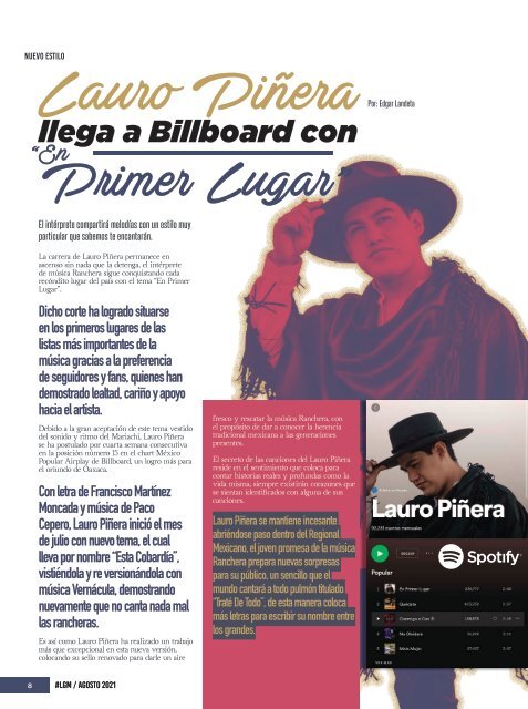 La Gorda Magazine Año 7 Edición Número 78 Agosto 2021 Portada: Laura Denisse y Los Brillantes