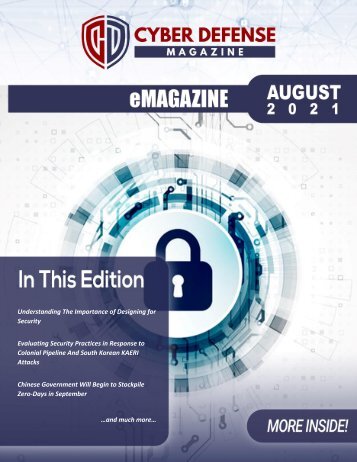 Cyber Defense eMagazine August Edition for 2021