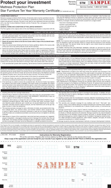 Stm Star Mattress Warranty Indd Star Furniture