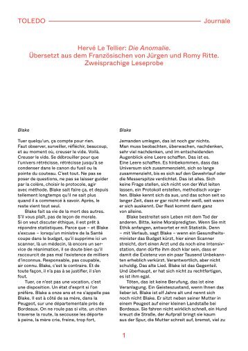 Leseprobe: Hervé Le Tellier, Die Anomalie