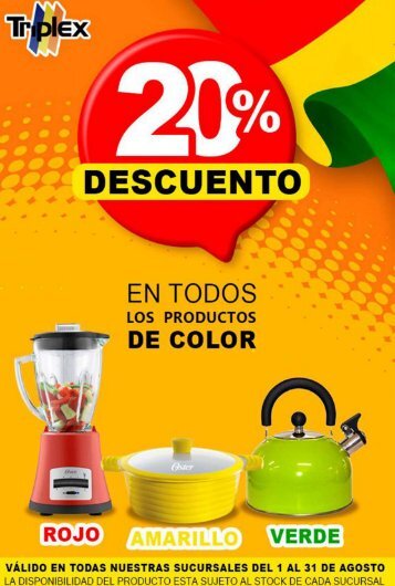 AGOSTO rojo, amarillo y verde