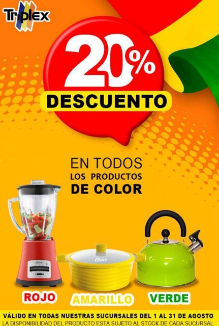 AGOSTO rojo, amarillo y verde