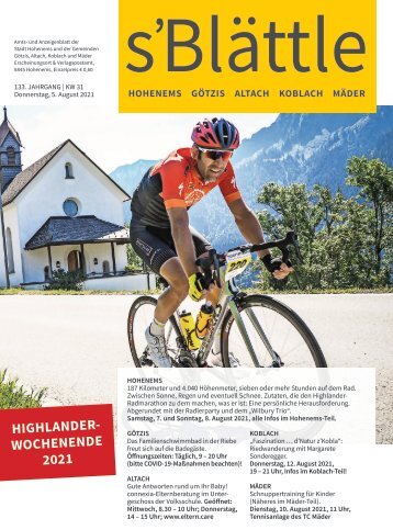 s'Blättle Nr. 31 - Do, 5. August 2021