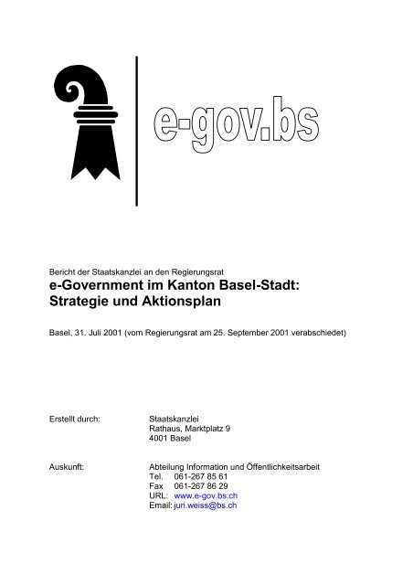 e-Government im Kanton Basel-Stadt: Strategie und Aktionsplan