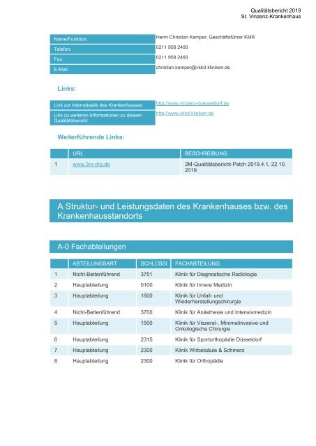 Qualitätsbericht 2019 - St. Vinzenz-Krankenhaus