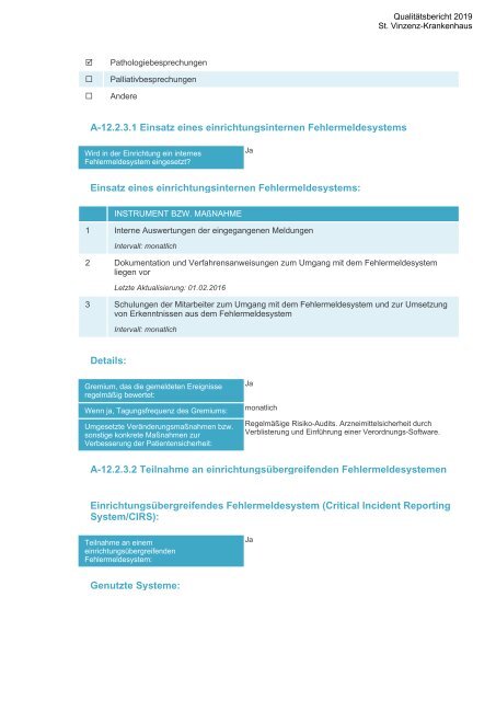 Qualitätsbericht 2019 - St. Vinzenz-Krankenhaus