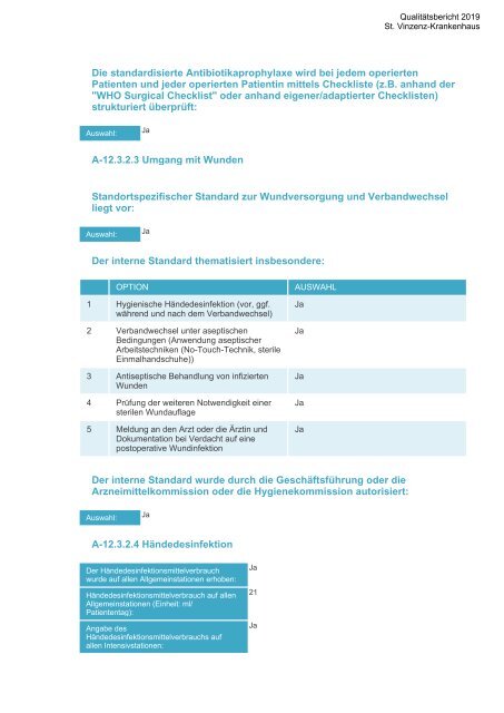 Qualitätsbericht 2019 - St. Vinzenz-Krankenhaus