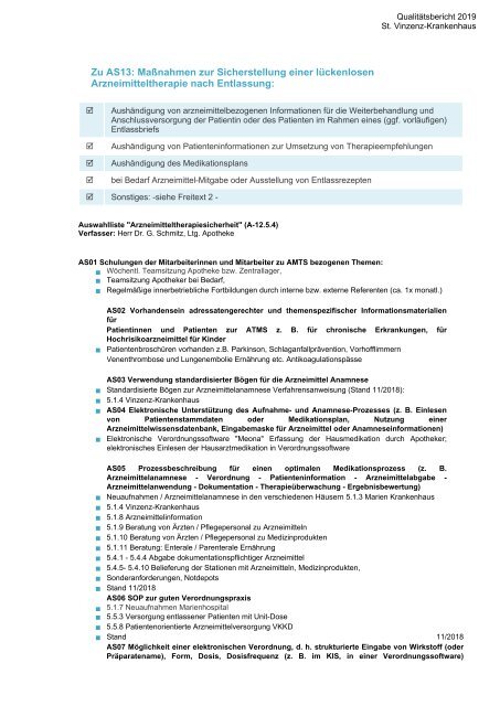 Qualitätsbericht 2019 - St. Vinzenz-Krankenhaus