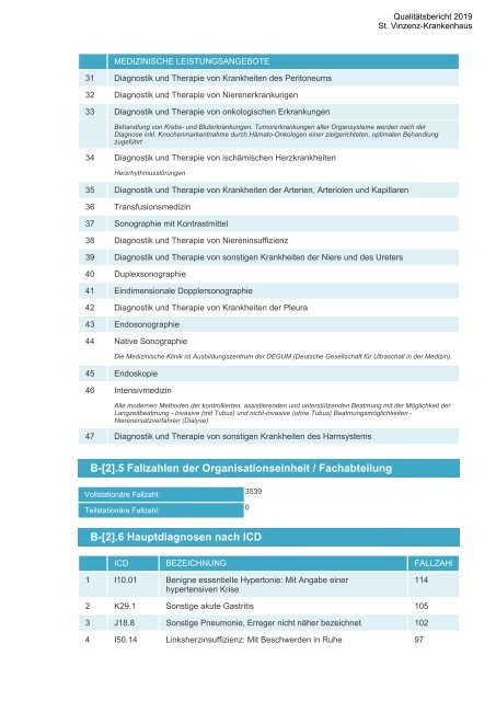 Qualitätsbericht 2019 - St. Vinzenz-Krankenhaus