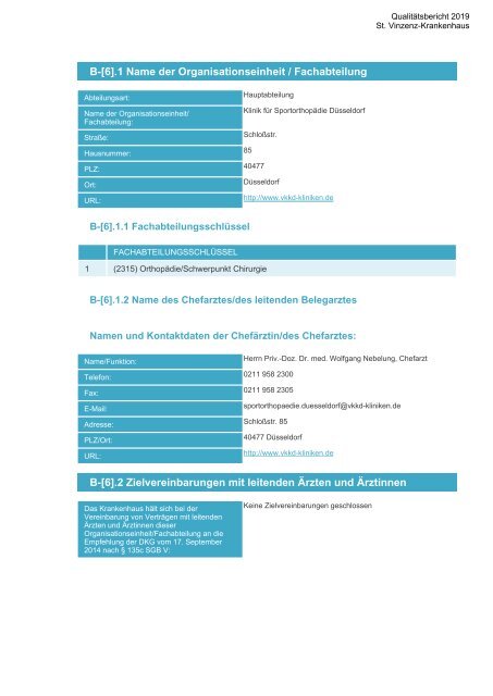 Qualitätsbericht 2019 - St. Vinzenz-Krankenhaus