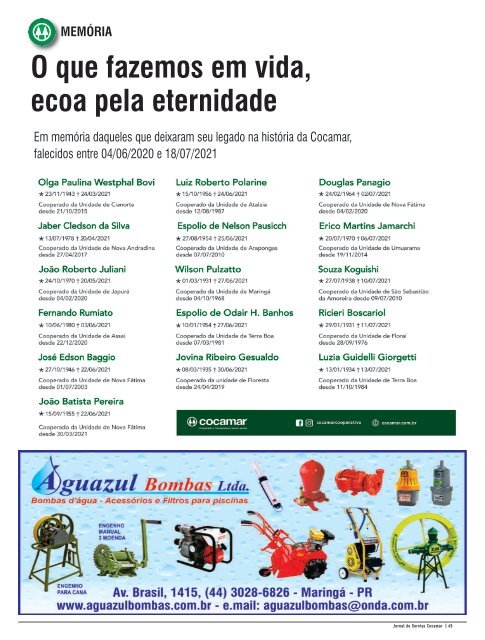 Jornal Cocamar Agosto 2021