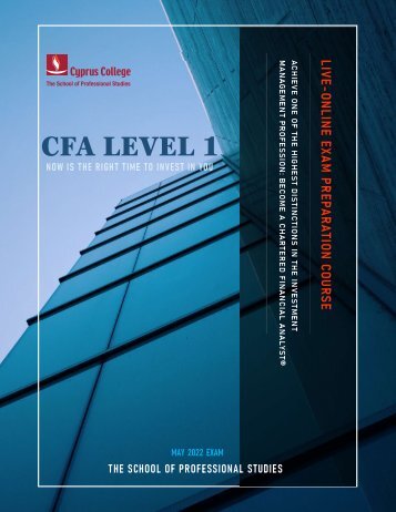 CFA Level 1 Live Online Instructor Led Exam Preparation Course | Μay 2022 Exams | Final Release