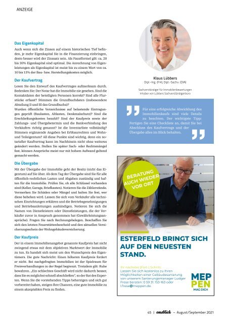 Emsblick Meppen - Heft 45 (August/September 2021)