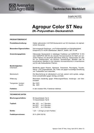 Agropur Color ST Neu 2K–Polyurethan ... - Avenarius-Agro