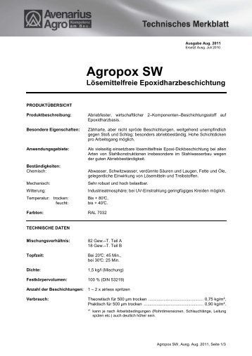 Agropox SW Lösemittelfreie ... - Avenarius-Agro