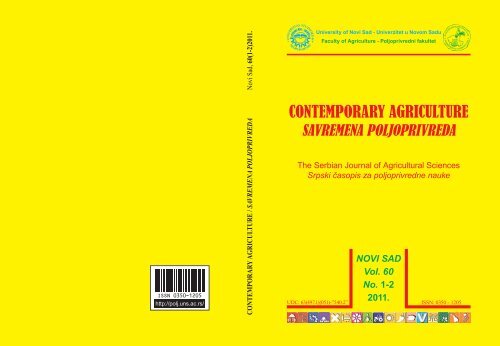 contemporary agriculture - Poljoprivredni fakultet - Univerzitet u ...