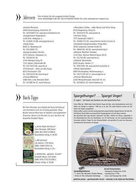 Genussmagazin 03/2011 - Alles um den Essig