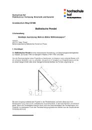 I2a - Ballistisches Pendel - Hochschule Hof