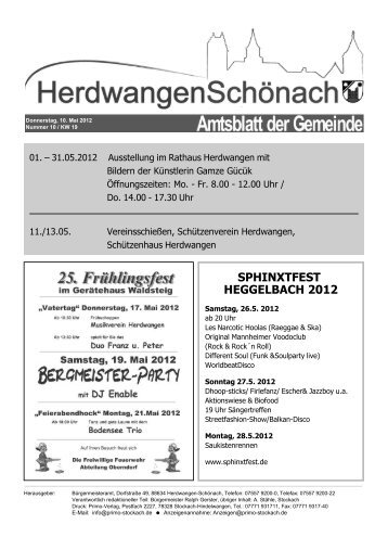SPHINXTFEST HEGGELBACH 2012 - Herdwangen-Schönach