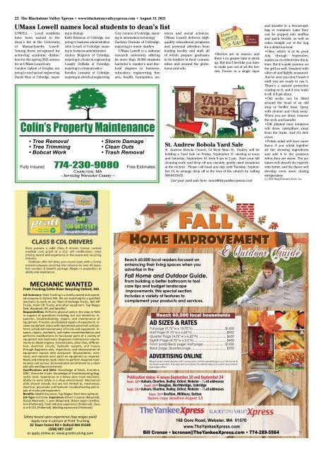 Blackstone Valley Xpress August 13, 2021