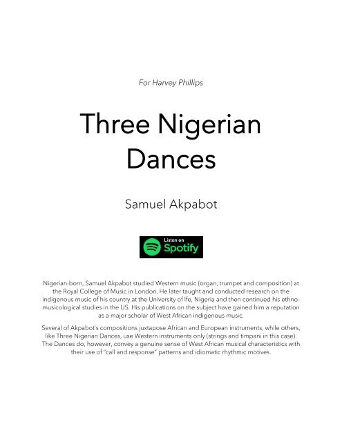 Samuel Akpabot - Three Nigerian Dances