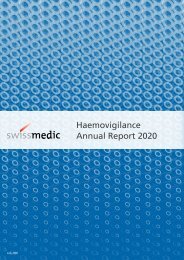 Swissmedic Haemovigilance Annual Report 2020
