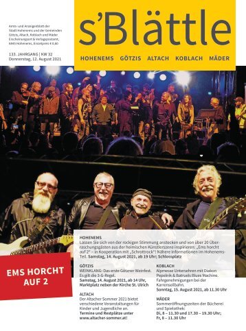 s'Blättle Nr. 32 - Do, 12. August 2021