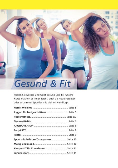 TGfit! Kursprogramm Herbst/Winter 2021