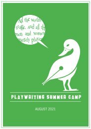 Playwriting Summer Camp 2021 (14-17 year olds)