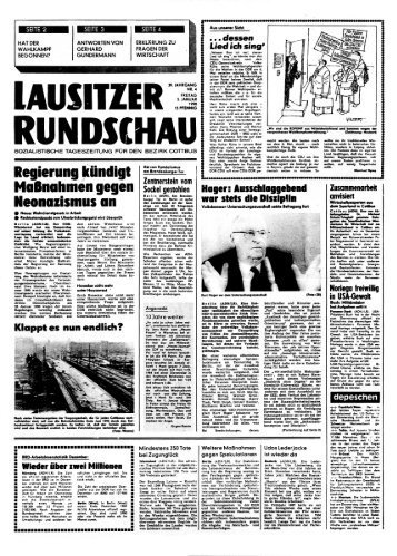 LAUSITZER RUNDSCHAU Titelseite 5. Januar 1990