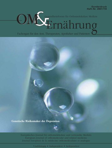 Fachorgan für den Arzt, Therapeuten, Apotheker ... - OM & Ernährung