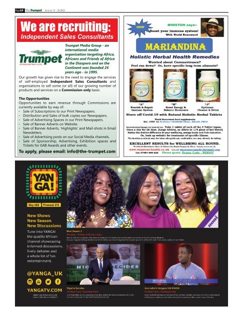 The Trumpet Newspaper Issue 551 (August 11 - 24 2021)
