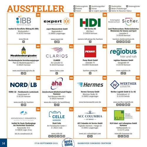 MesseMagazin zur 30. beruf & bildung 2021 am 17./18. September 2021 im HCC Hannover