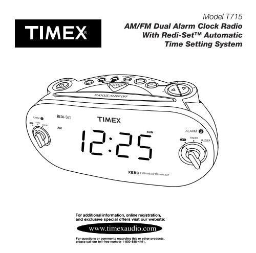 Model T715 AM/FM Dual Alarm Clock Radio With ... - TIMEX Audio