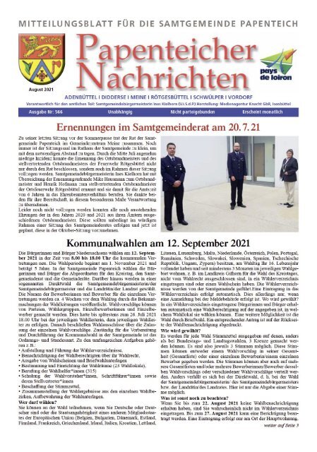 Papenteich August Ausgabe 2021