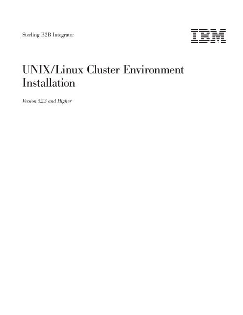 UNIX/Linux Cluster Environment Installation Guide - IBM
