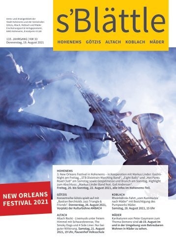 s'Blättle Nr. 33 - Do, 19. August 2021