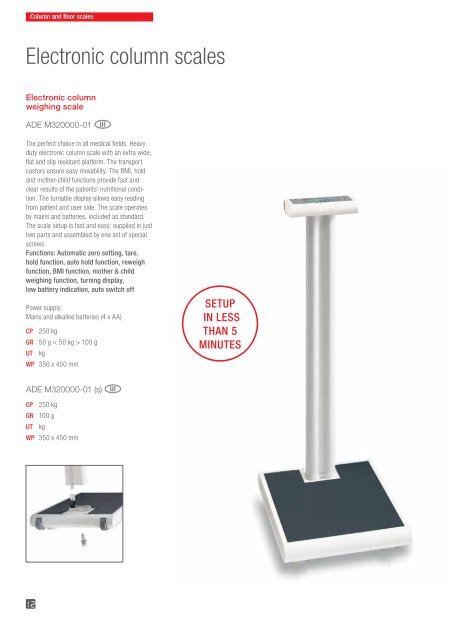 ADE MEDICAL Class III Approved Scales Catalog 2021-2022