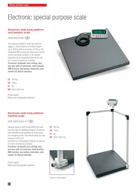 ADE MEDICAL Class III Approved Scales Catalog 2021-2022