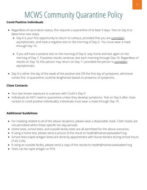 MCWS Covid Blueprint 2021-22 School Year