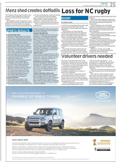 North Canterbury News: August 19, 2021