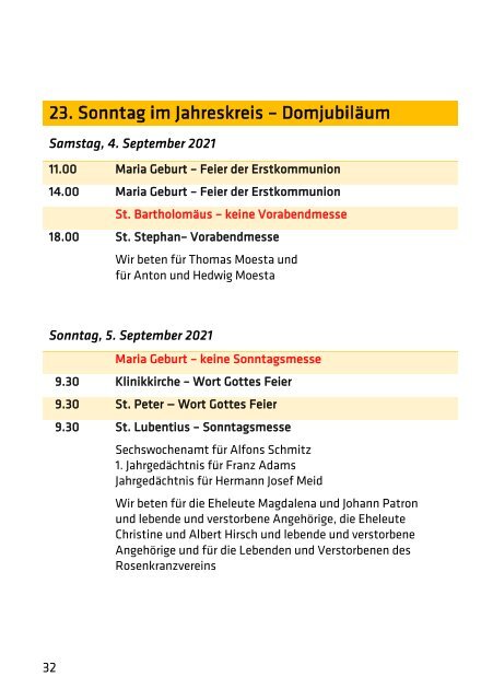 Pfarrbrief Andernach September 2021