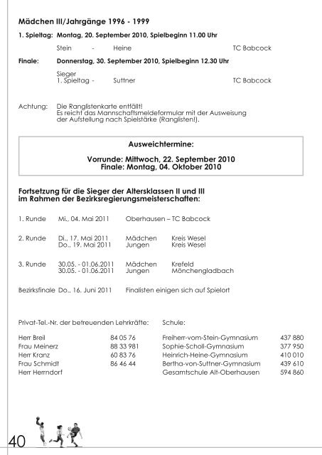 SCHULSPORT OBERHAUSEN 2011 - Ausschuss für den Schulsport